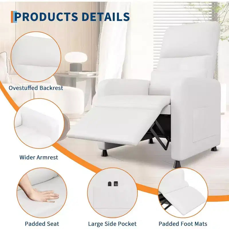 Fauteuil inclinable électrique avec massage, chaleur, poches de rangement et USB, fauteuil de cinéma maison en similicuir