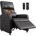 Acekool Power Recliner Chair with Massage, Heat, Storage Pockets & USB, Faux Leather Home Theater Chair