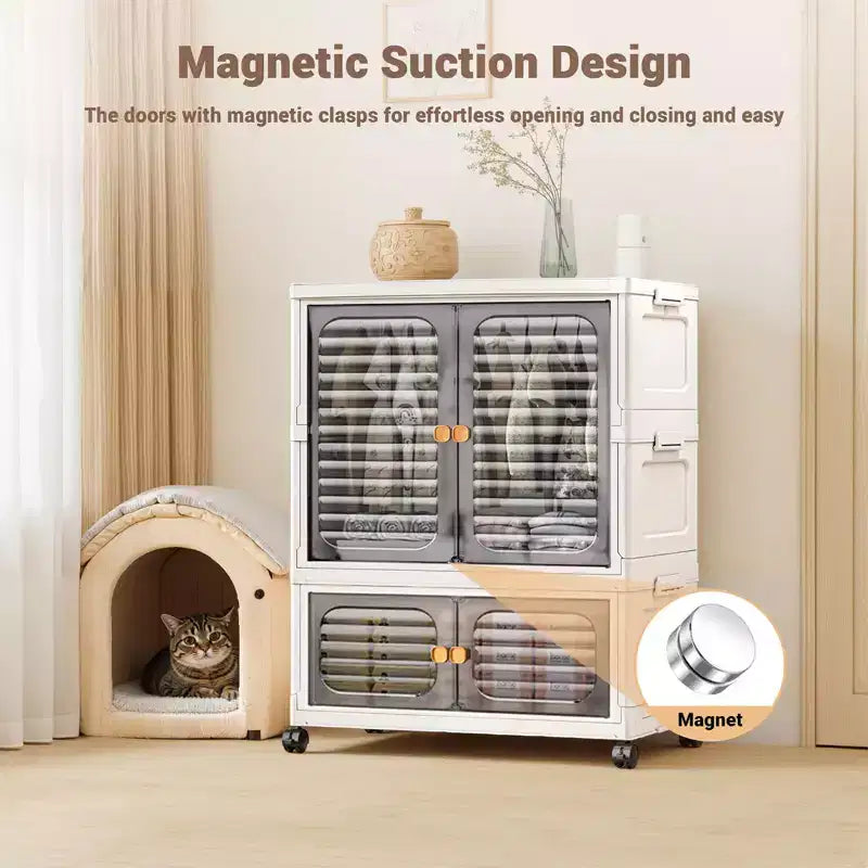 Armoire portable pour enfants avec couvercle et roulettes - Meuble de rangement avec portes pour vêtements et costumes d'enfants