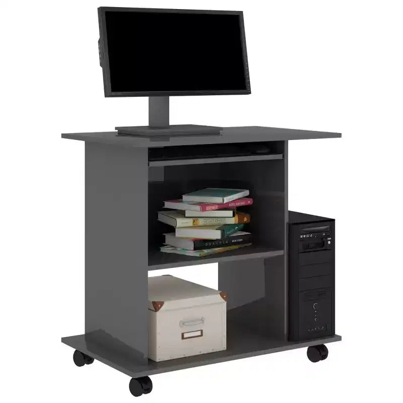 Bureau informatique, table de bureau à domicile avec étagère en bois d'ingénierie