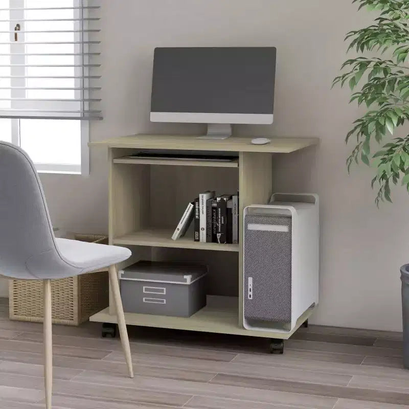 Bureau informatique, table de bureau à domicile avec étagère en bois d'ingénierie