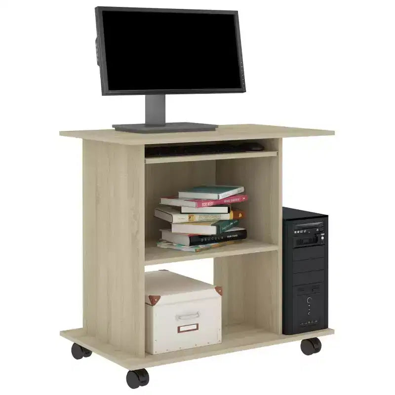 Bureau informatique, table de bureau à domicile avec étagère en bois d'ingénierie
