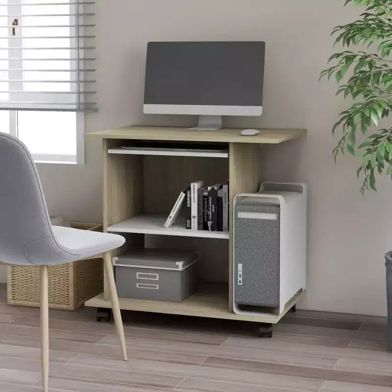 Bureau informatique, table de bureau à domicile avec étagère en bois d'ingénierie
