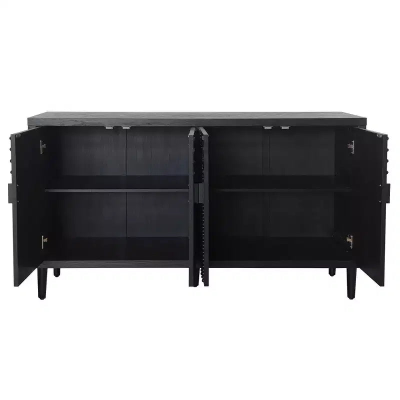 Buffet moderne de 150 cm avec clous décoratifs, 4 portes et 2 étagères réglables