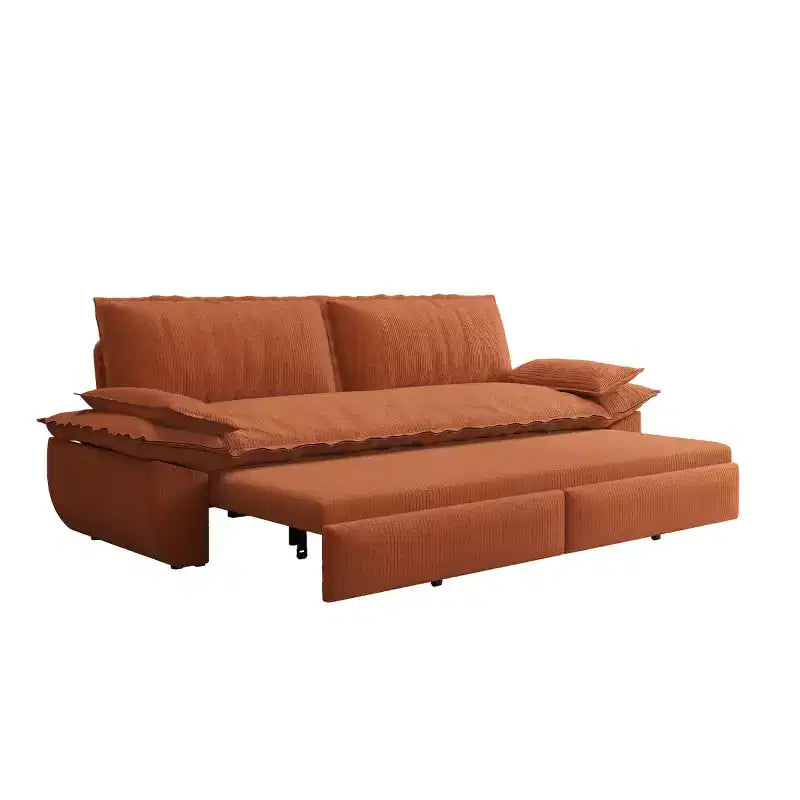 Canapé-lit convertible 3 en 1 Queen Size avec oreillers et cadre coulissant, canapé-lit moderne en velours côtelé pour salon ou chambre d'amis