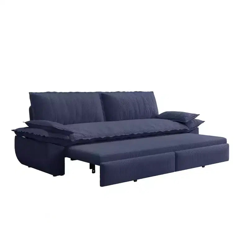Canapé-lit convertible 3 en 1 Queen Size avec oreillers et cadre coulissant, canapé-lit moderne en velours côtelé pour salon ou chambre d'amis
