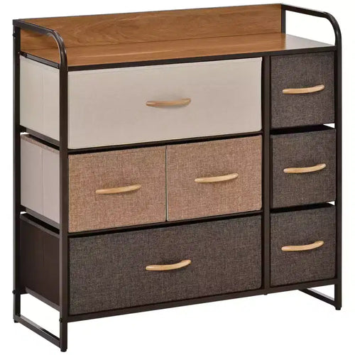 3-Tier Storage Organizer for Bedroom Entryway, 7-Drawer Dresser with Steel Frame for Bedroom