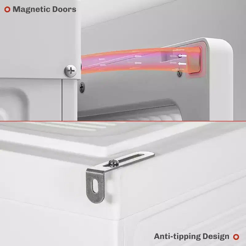 Armoire Portable, Organisateur de Rangement Pliable pour Vêtements avec 6 Compartiments, Portes Magnétiques, Montage Facile