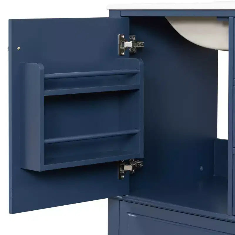 Meuble sous-vasque 30", Meuble de salle de bain avec tiroirs et étagère, Meuble sous-vasque simple