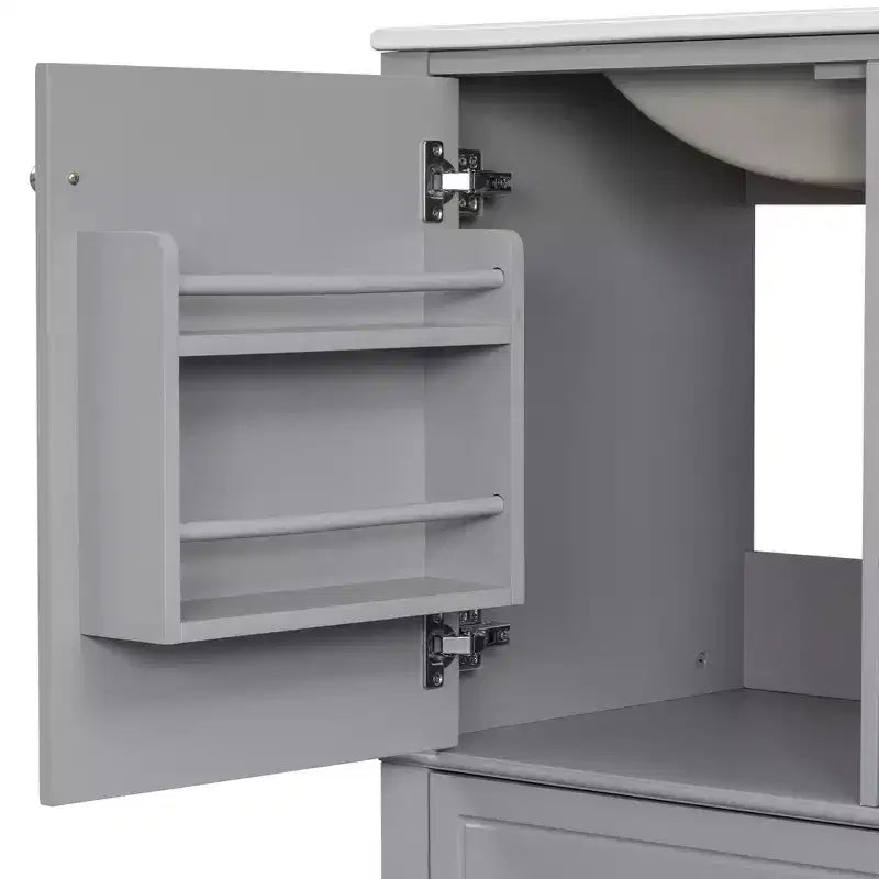 Meuble sous-vasque 30", Meuble de salle de bain avec tiroirs et étagère, Meuble sous-vasque simple