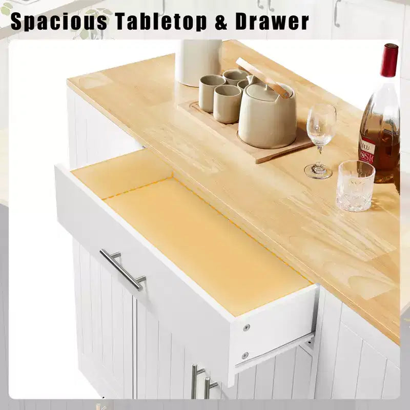 Îlot de cuisine moderne avec tiroirs, poubelle inclinable, îlots de rangement de cuisine avec étagères réglables pour la cuisine et la salle à manger
