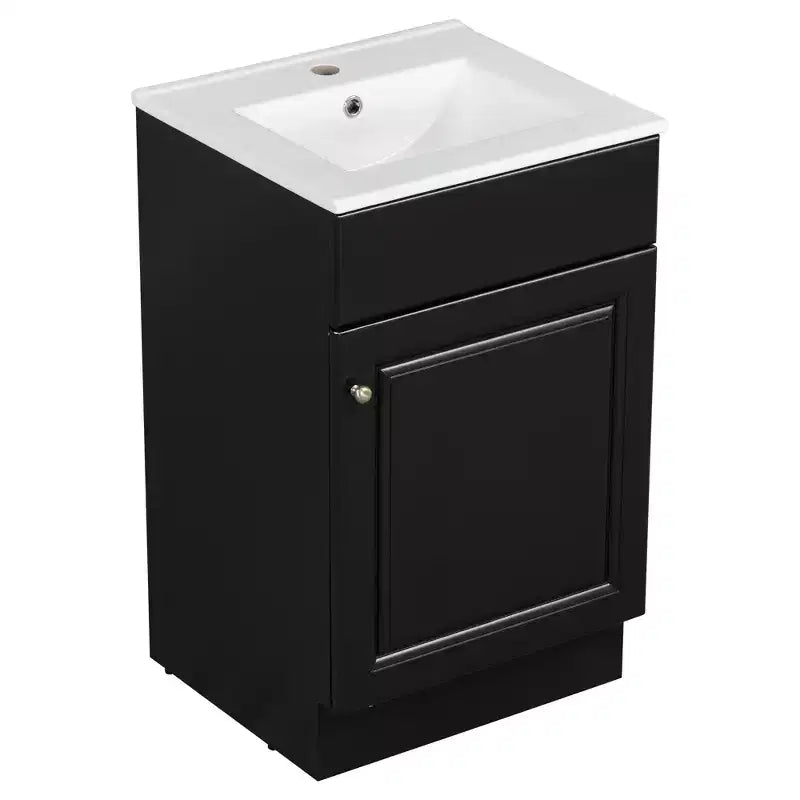 Ensemble meuble-lavabo 20" pour petite salle de bain, meuble de rangement de salle de bain avec étagère, meuble-lavabo à lavabo simple