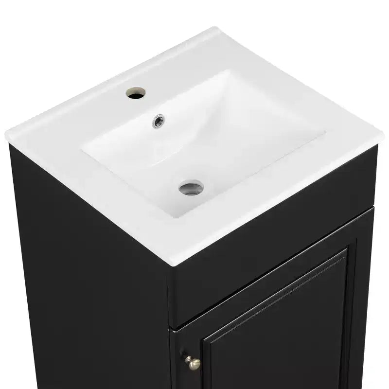 Ensemble meuble-lavabo 20" pour petite salle de bain, meuble de rangement de salle de bain avec étagère, meuble-lavabo à lavabo simple