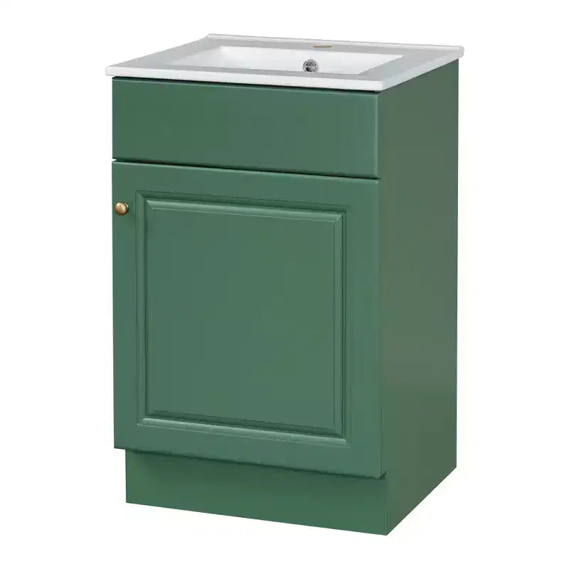 Ensemble meuble-lavabo 20" pour petite salle de bain, meuble de rangement de salle de bain avec étagère, meuble-lavabo à lavabo simple