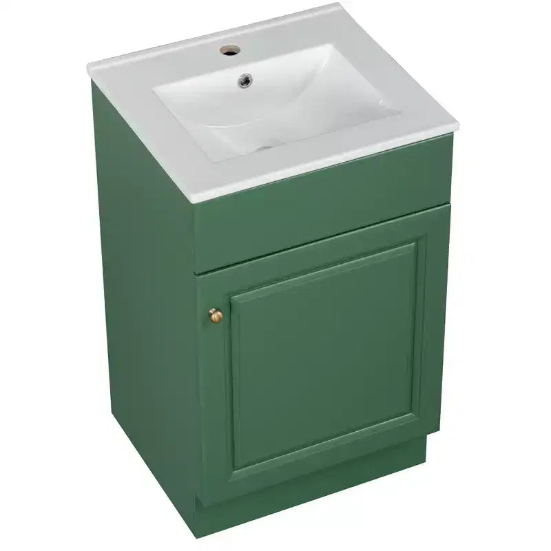 Ensemble meuble-lavabo 20" pour petite salle de bain, meuble de rangement de salle de bain avec étagère, meuble-lavabo à lavabo simple