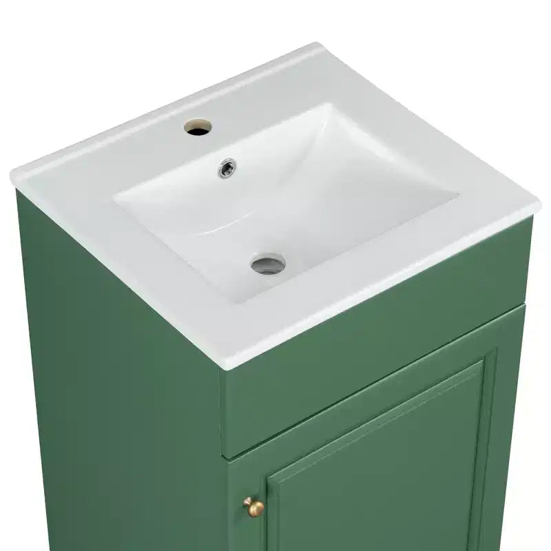 Ensemble meuble-lavabo 20" pour petite salle de bain, meuble de rangement de salle de bain avec étagère, meuble-lavabo à lavabo simple