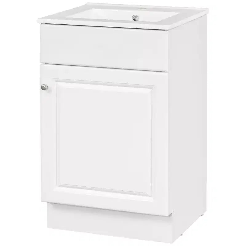 Ensemble meuble-lavabo 20" pour petite salle de bain, meuble de rangement de salle de bain avec étagère, meuble-lavabo à lavabo simple