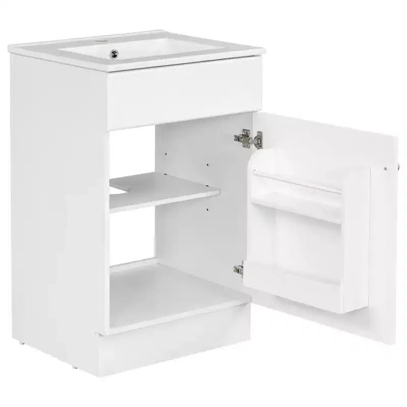 Ensemble meuble-lavabo 20" pour petite salle de bain, meuble de rangement de salle de bain avec étagère, meuble-lavabo à lavabo simple
