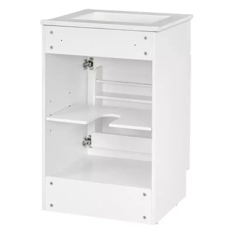 Ensemble meuble-lavabo 20" pour petite salle de bain, meuble de rangement de salle de bain avec étagère, meuble-lavabo à lavabo simple