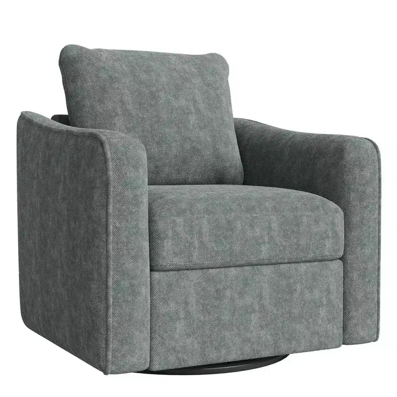 Fauteuil pivotant à 360°, design moderne avec dossier haut, fauteuil de lecture en lin pour salon