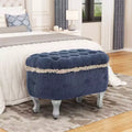 Banc de rangement ottoman rétro bout de lit avec franges, ottoman capitonné élégant pour chambre et salon, capacité de 136 kg