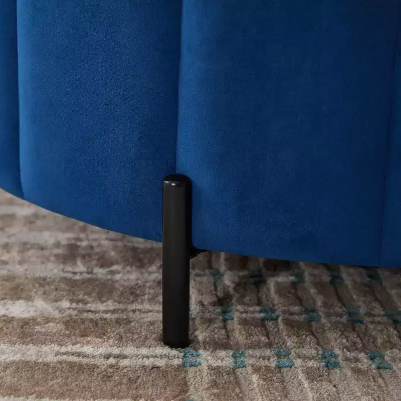 Pouf ottoman rond avec couvercle réversible, pouf ottoman de salon en velours de luxe, repose-pieds d'appoint, capacité de 125 kg