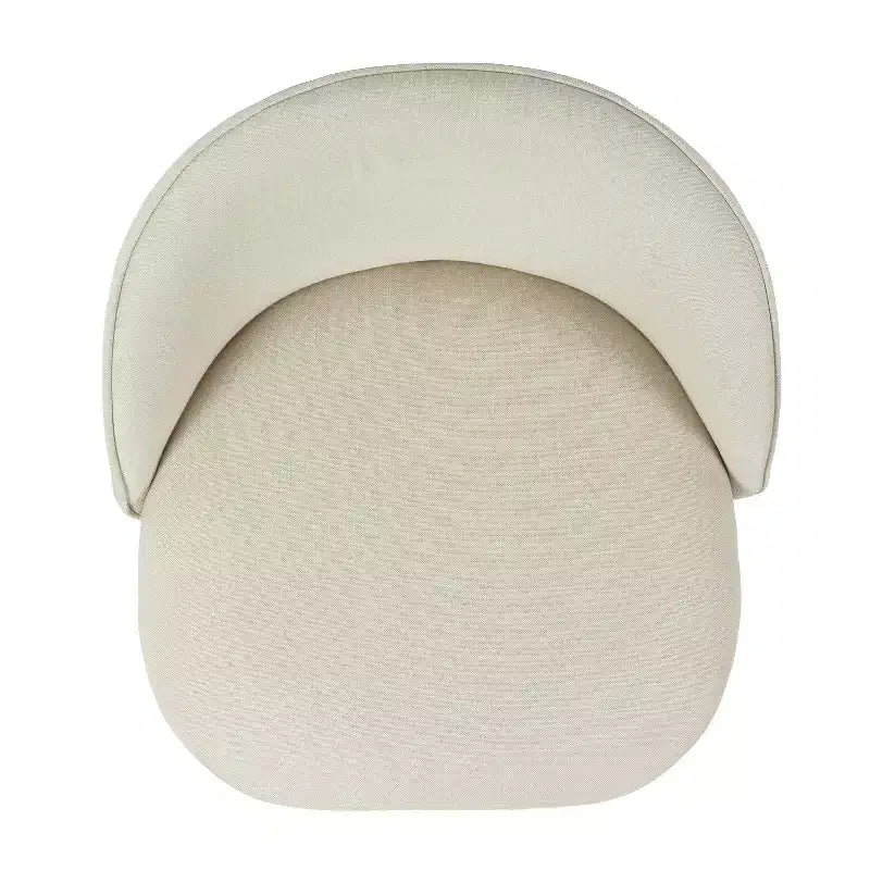 Ensemble de deux tabourets de bar pivotants de 68,5 cm de hauteur de comptoir, en tissu beige et métal couleur chêne