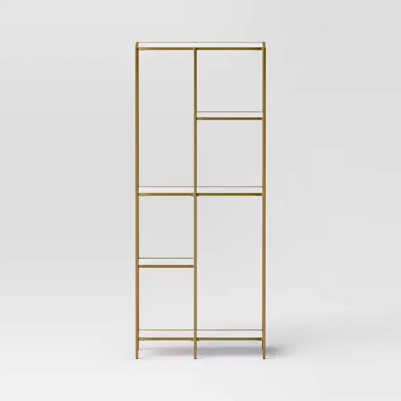 72 po 3 étagères en simili marbre et métal, bibliothèque dorée, présentoir de rangement contemporain
