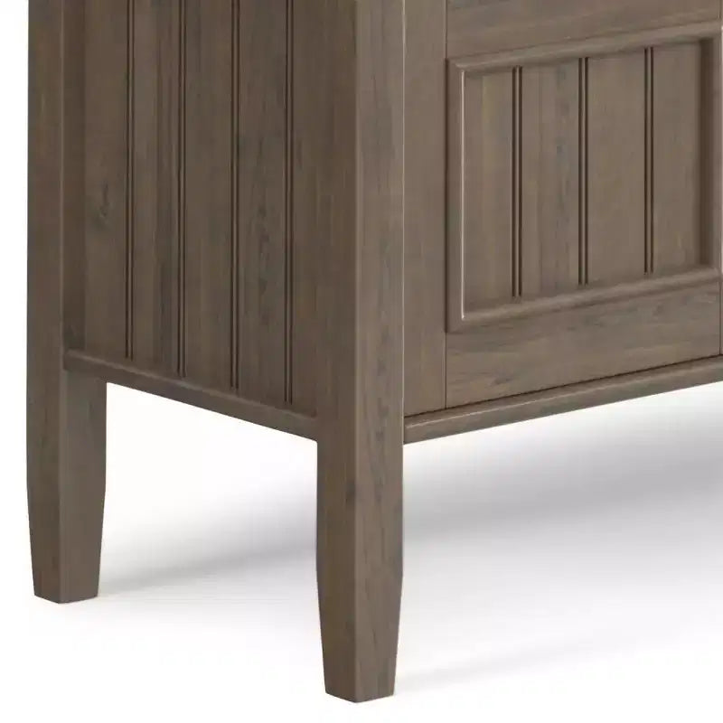 Console avec rangement marron fumé, table de canapé avec étagères fixes, cadre en pin