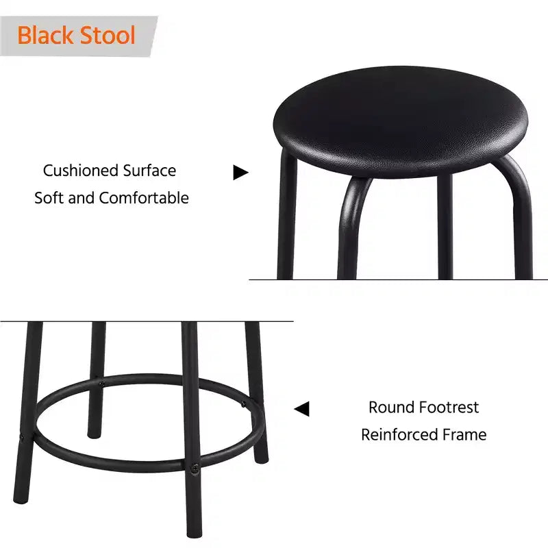 Table et tabouret de dessin réglables noirs