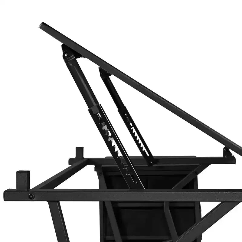 Table et tabouret de dessin réglables noirs