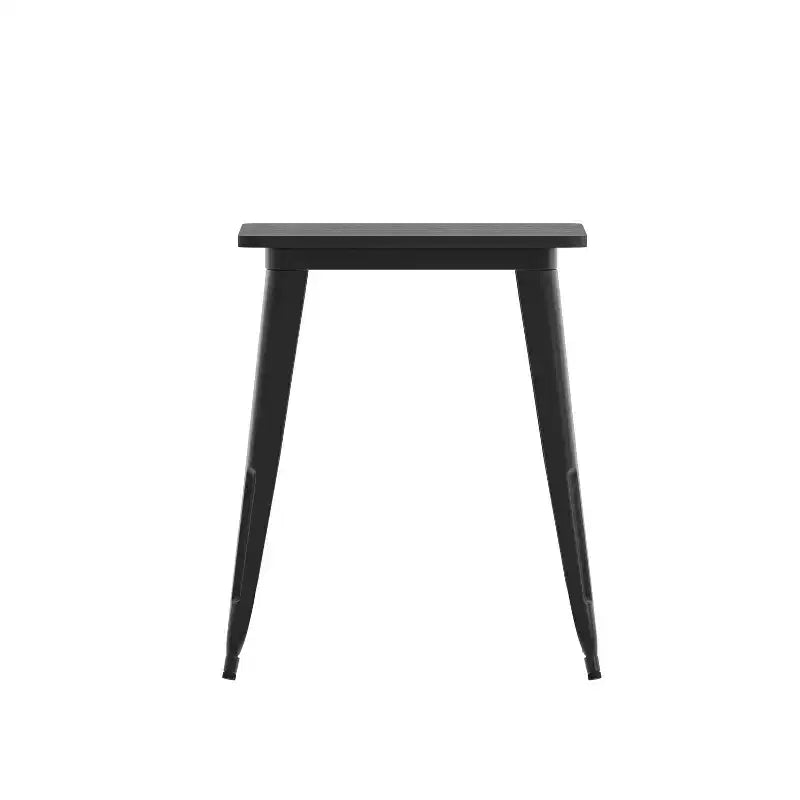 Table à manger intérieure/extérieure, plateau carré en polyrésine tout temps de 23,75 po avec base en acier