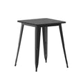 Table à manger intérieure/extérieure, plateau carré en polyrésine tout temps de 23,75 po avec base en acier