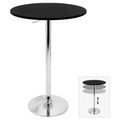 27.5 Elia Contemporary Adjustable Bar Height Pub Table Wood Top with Chrome Frame - LumiSource