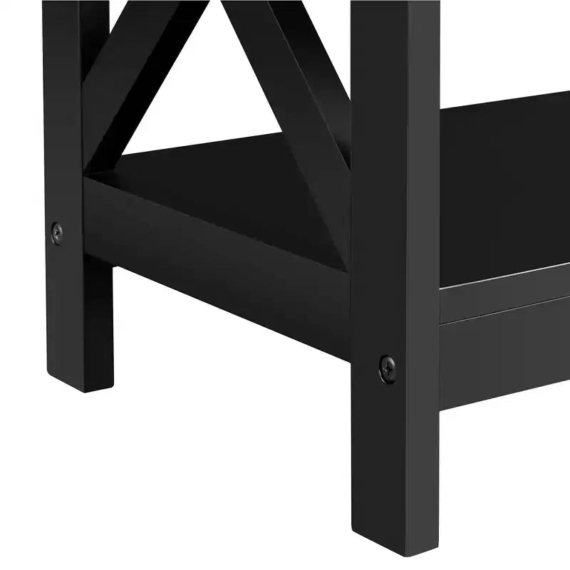 Table console en bois à 3 niveaux avec prise de courant pour entrée
