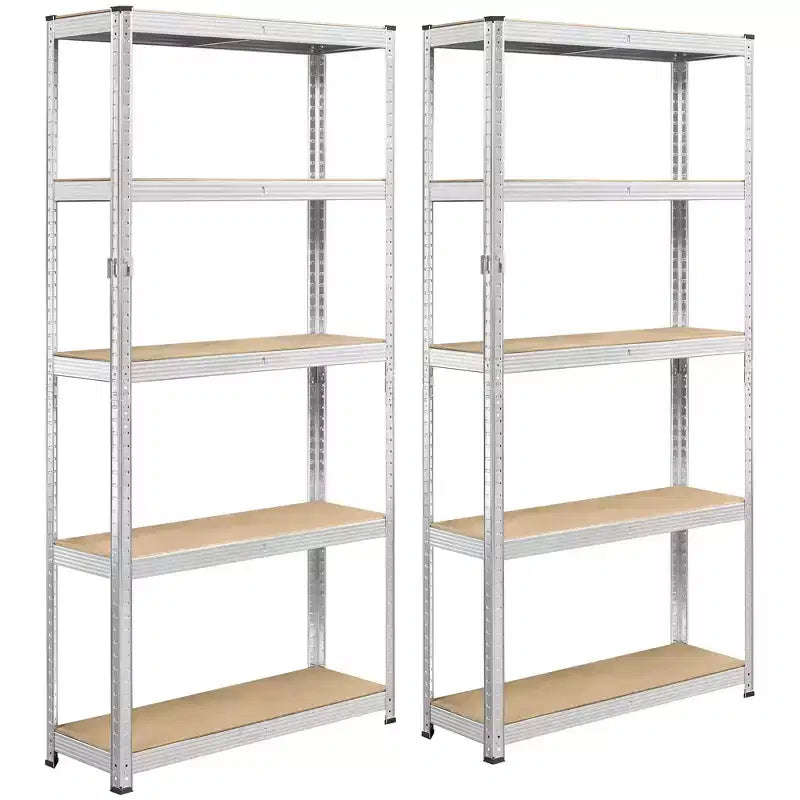 Lot de 2 étagères de rangement métalliques à 5 niveaux, réglables