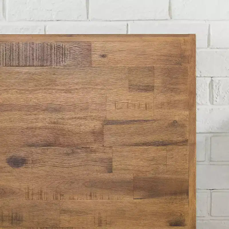 Lit plateforme en bois avec tête de lit réglable Marron