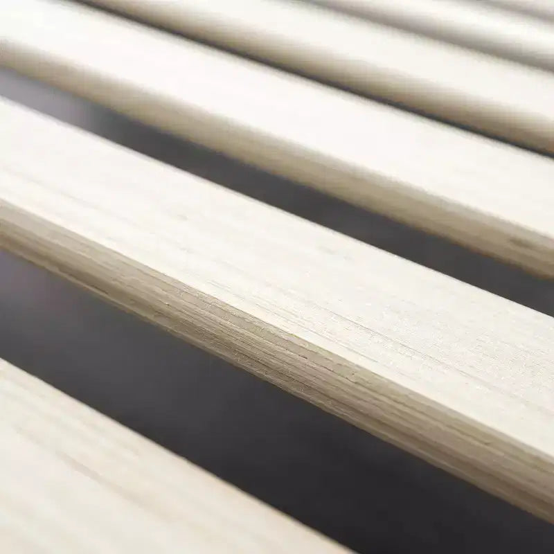 Lit plateforme en bois avec tête de lit réglable Marron
