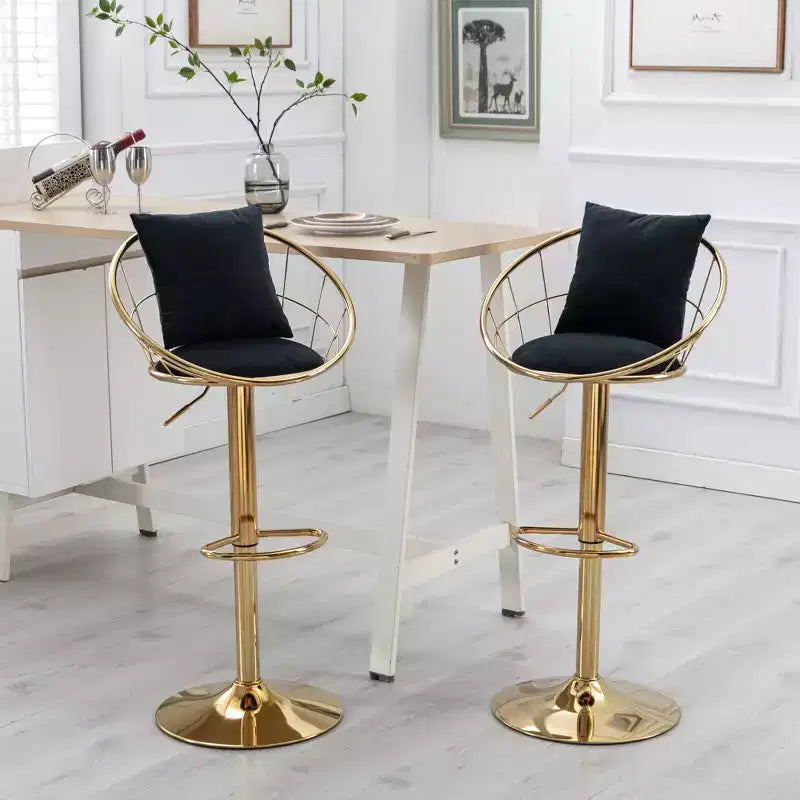 Lot de 2 tabourets de bar pivotants à 360 degrés de style moderne avec base réglable en métal