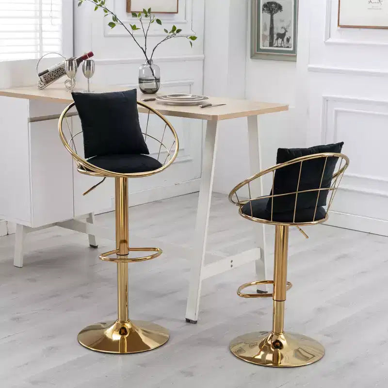 Lot de 2 tabourets de bar pivotants à 360 degrés de style moderne avec base réglable en métal